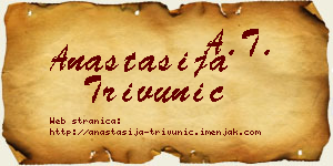 Anastasija Trivunić vizit kartica